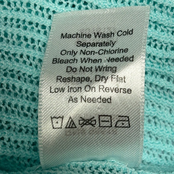 Coldwater Creek Women Open Front Knit Cardigan Sweater Size M Pastel Green Beach - Picture 8 of 8